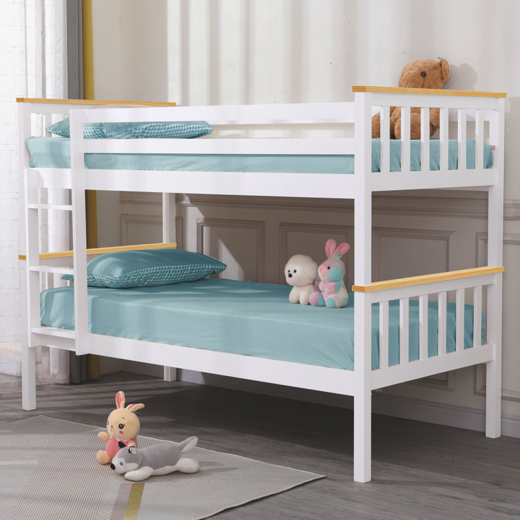 Harriet Bee Gaest Single (3') Standard Wooden Double Bunk Beds For Kids